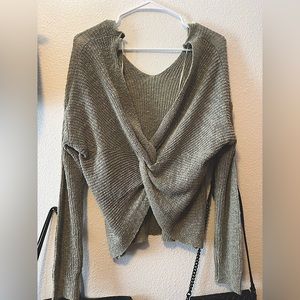 Sage Green Sweater Blouse